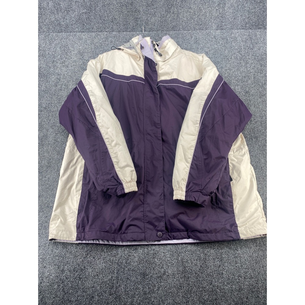 Columbia XCO Core Interchange Jacket Womens 2X Purple Cream Hooded Ski Coat